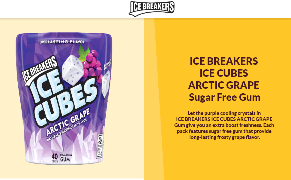 Ice Breakers Arctic Grape Ice Cubes 40 Pieces Jar, 120 g Amazon.in