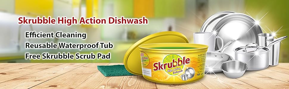 Skrubble dishwash tub 700g pack of 4