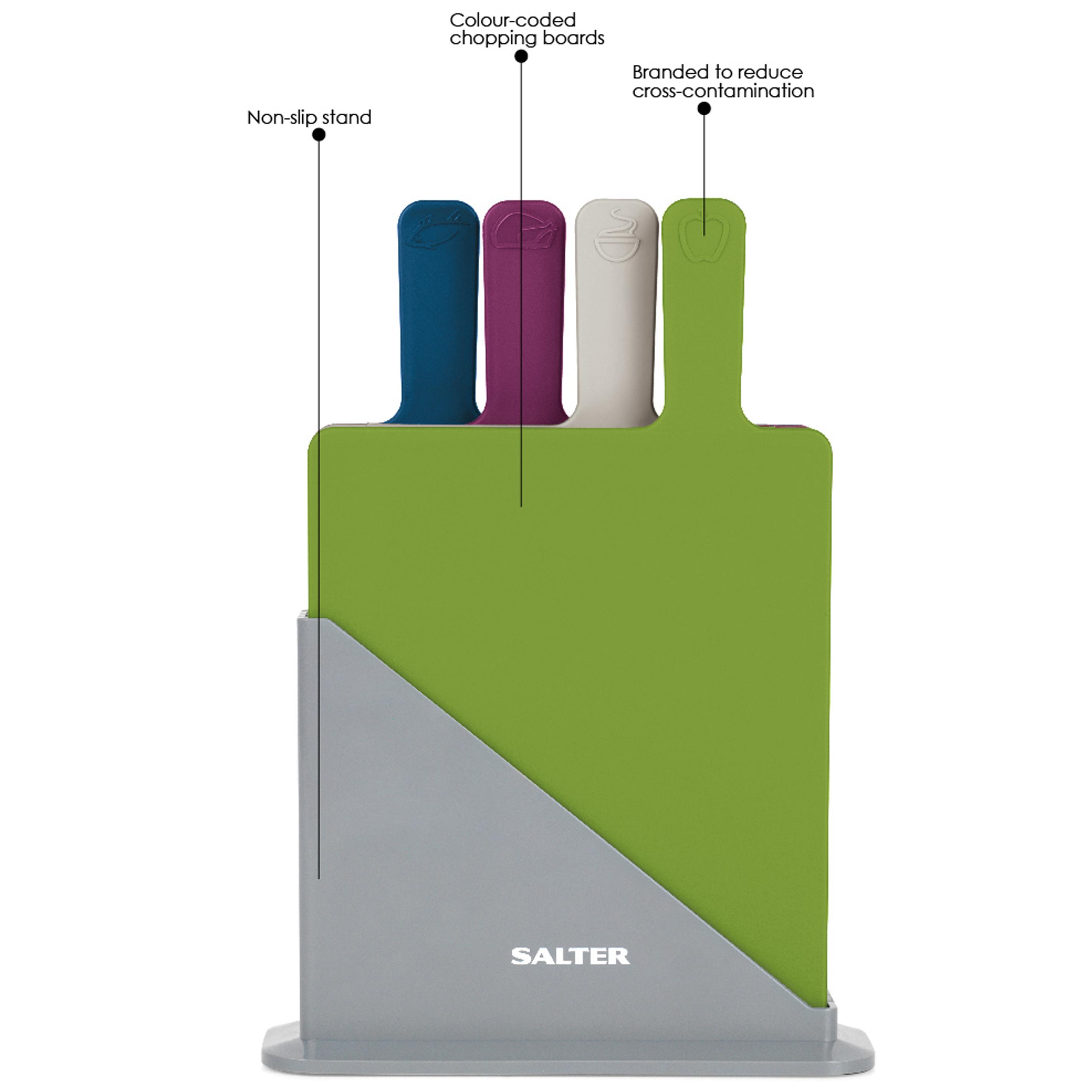 Salter BW04768 Rectangular Paddle Index Style Chopping Board Set with
