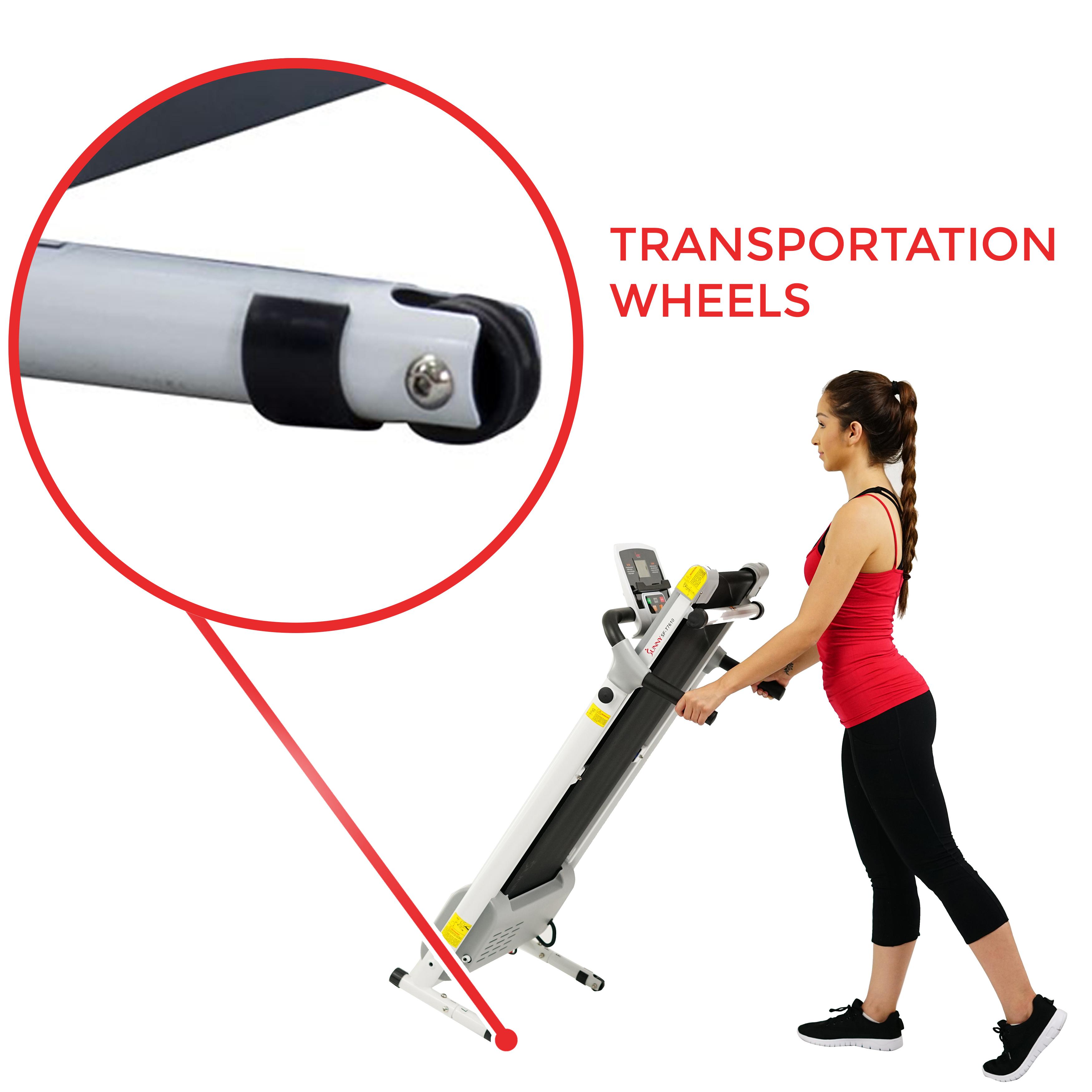 Sunny Health & Fitness Easy Assembly Motorized Walking Treadmill White