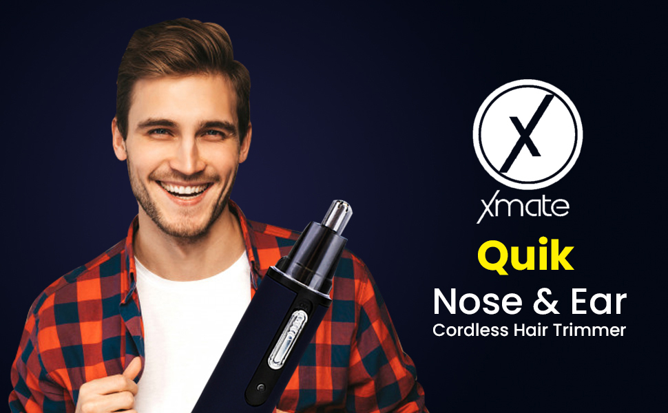 Xmate Quik Nose & Ear Hair Trimmer, Cordless Rechargeable, 45min