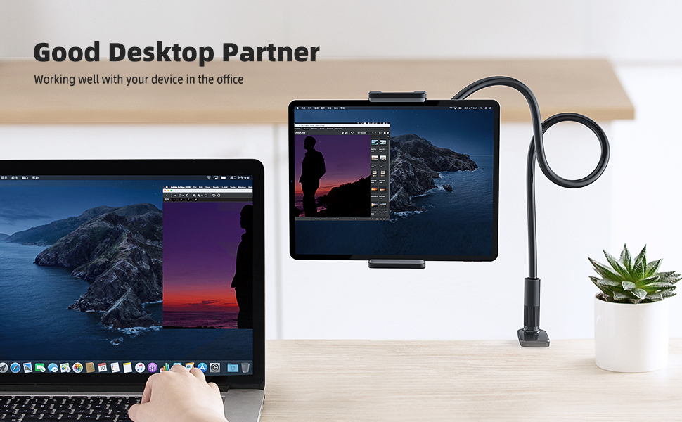 Gooseneck Tablet Mount Holder for Bed Lamicall Flexible Tablet Arm