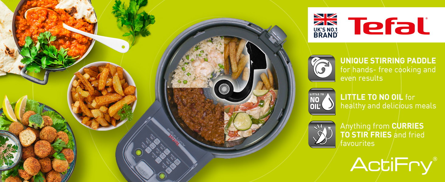 Tefal GH840B40, Actifry, Air Fryer, Original Plus (5 Portions), Grey, 1