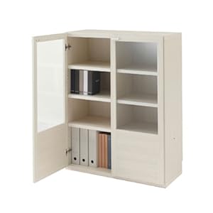 Amazon.co.jp: フナモコ リビングシェルフ 扉付き 幅74.3×高さ113.8cm