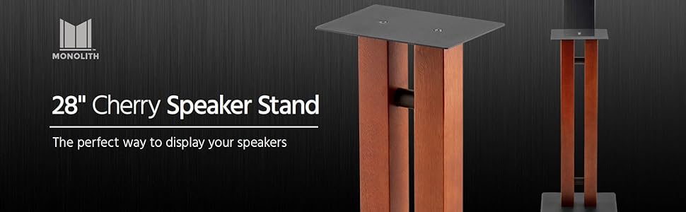 24in 28in 32in Speaker Stands Sturdy cherry wood columns display your speakers adjustable spikes