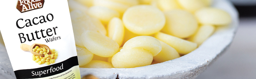 Foods Alive Cacao Butter Wafers - Organic, Non-GMO, Gluten-Free, Raw, Vegan, Kosher, Baked Goods