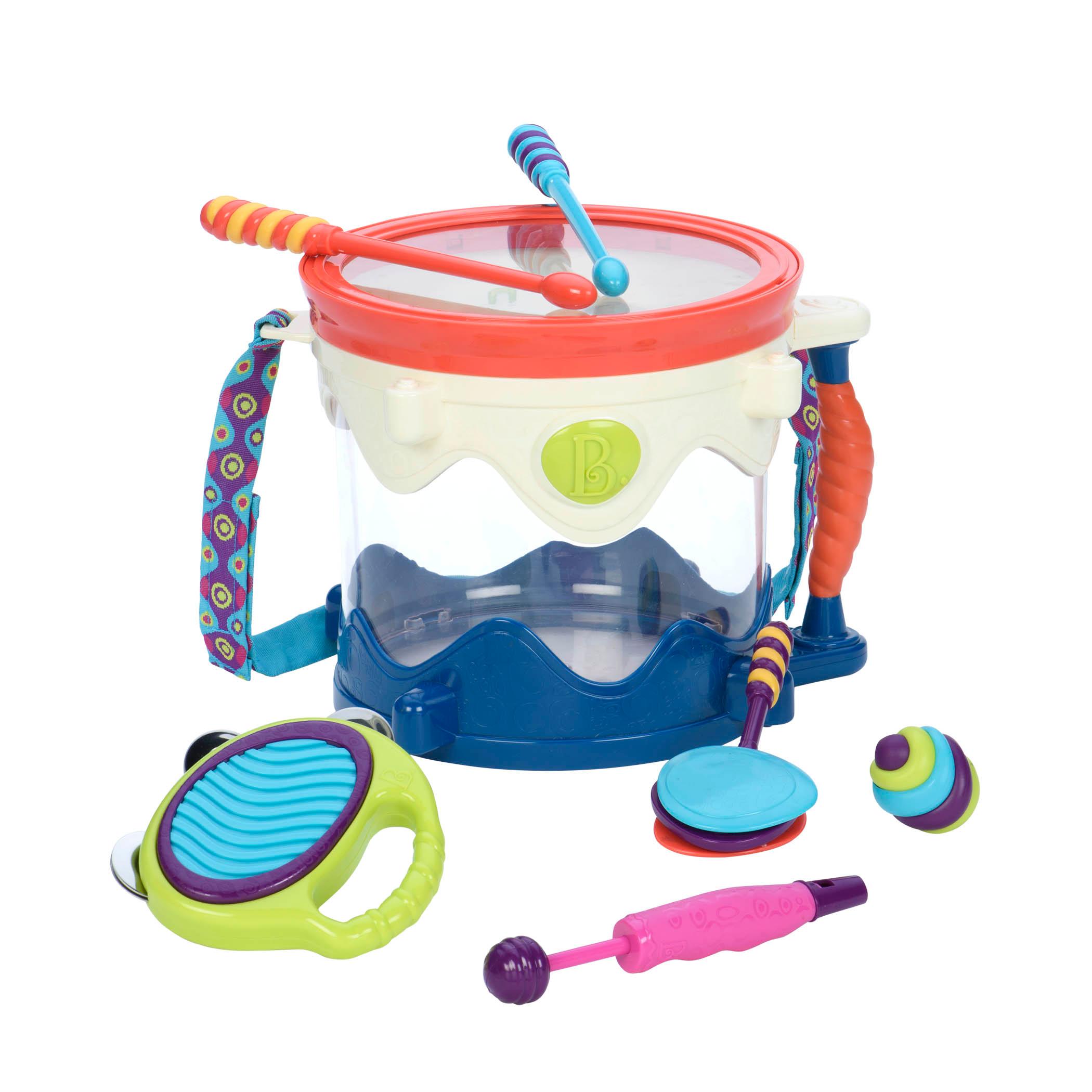 B. toys B. Drumroll Toy Drum Set (Includes 7 Percussion