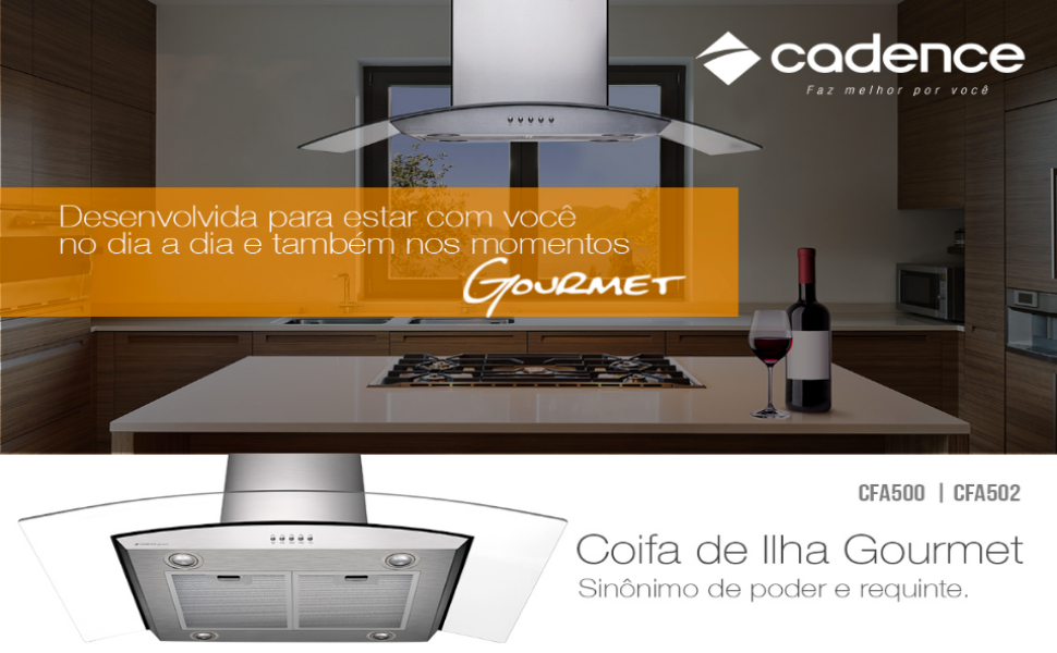 Coifa de ilha gourmet Cadence