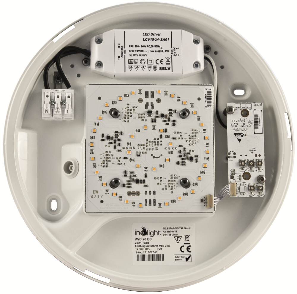 inolight iWD 28 BS LED Deckenleuchte mit Bewegungssensor (20 Watt,3000K