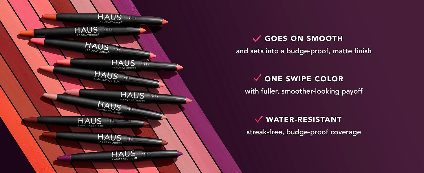 haus labs, lady gaga, le monster matte, lip crayon, matte lip crayons, lipstick, red lip stick, lips