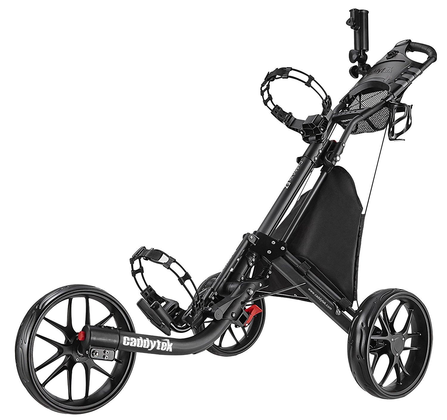 Caddytek EZFold 3 Wheel Golf Push Cart, Dark Grey, Push & Pull Carts