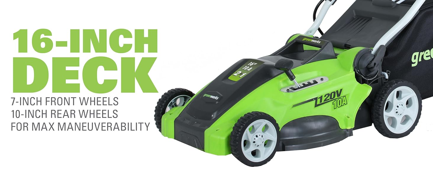 Greenworks 16Inch 10 Amp Corded Lawn Mower 25142 with 50