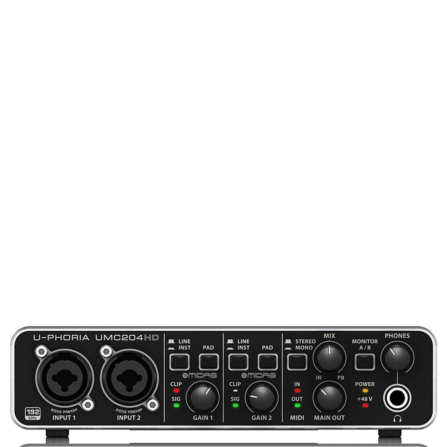 Behringer Umc204Hd UPhoria Usb Audio/Midi Interface With Midas