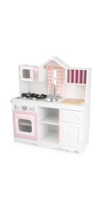 Kidkraft 53222 Cucina Giocattolo in Legno per Bambini Modern Country - Rosa  e Bianco - Giochi In Legno