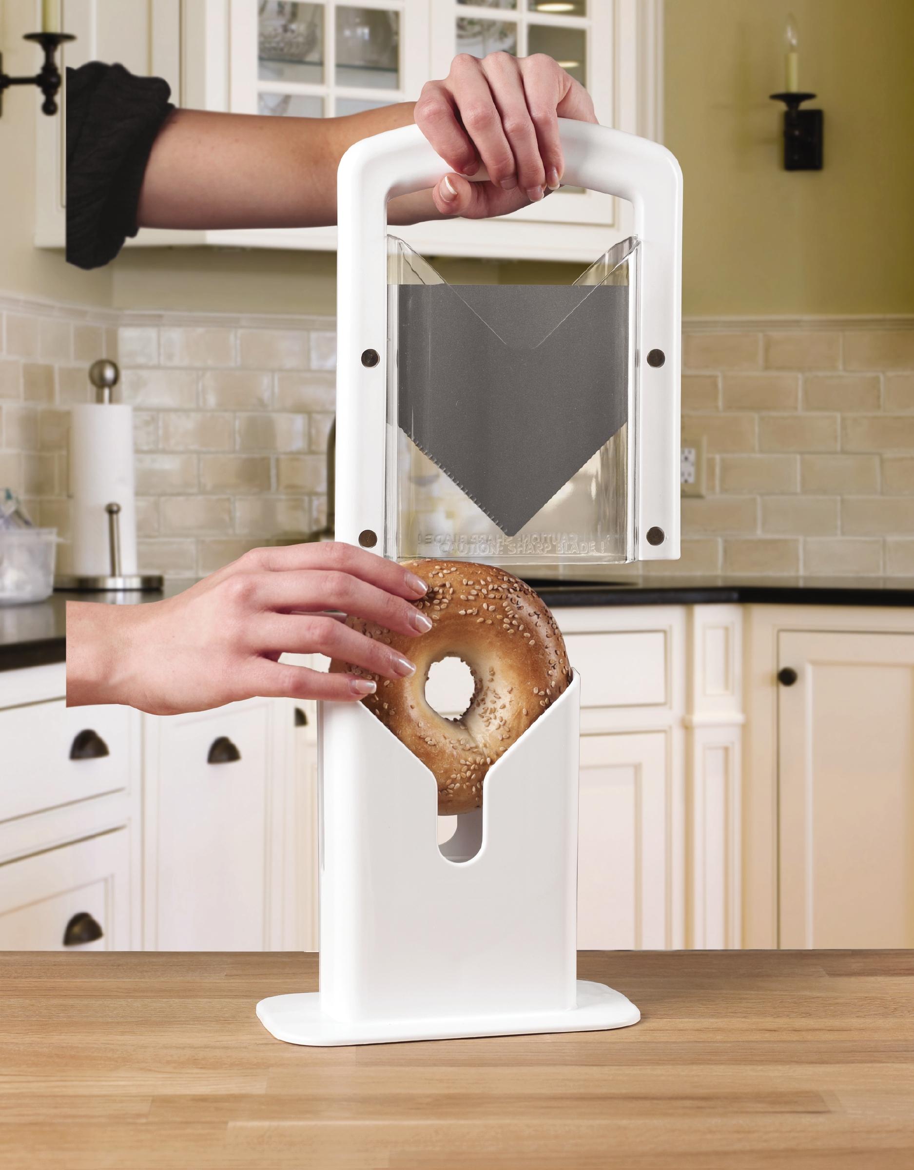 Hoan Bagel Guillotine Slicer, White Bagel Slicers Kitchen