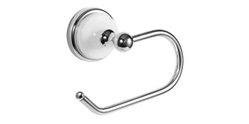 Design House Savannah Toilet Paper Holder, Polished Chrome, White