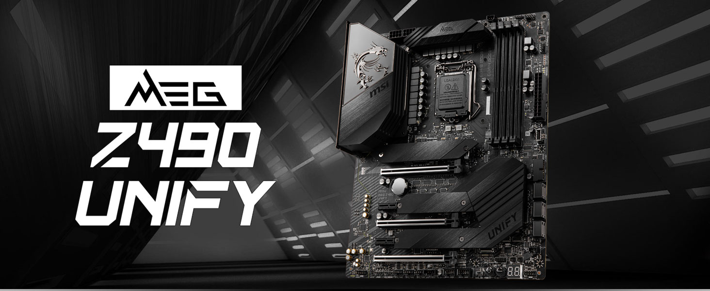 msi, meg z490 unify, gaming motherboard, intel processor