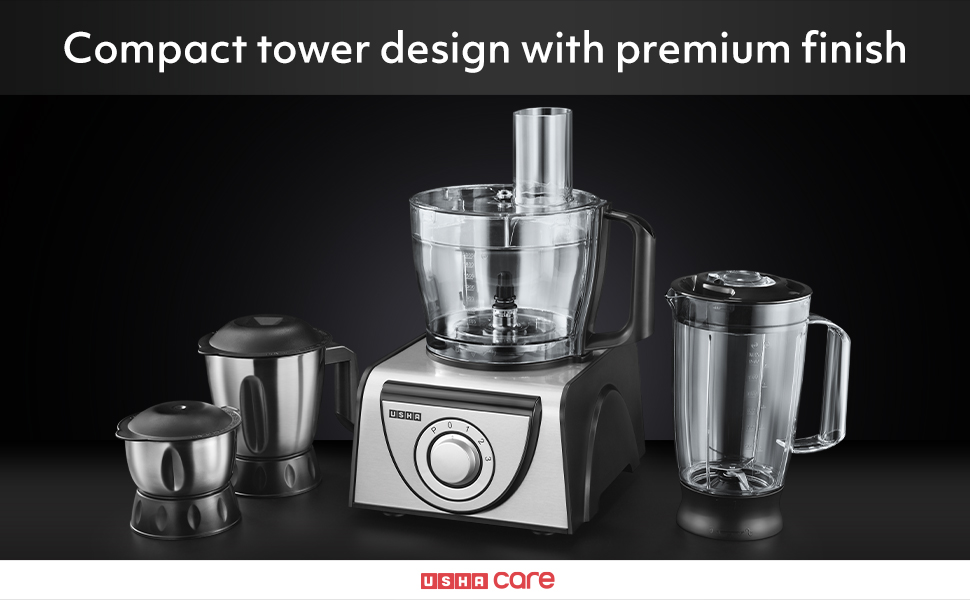 Usha FP 3810 Food Processor 1000 Watts Copper Motor with 13 Accessories
