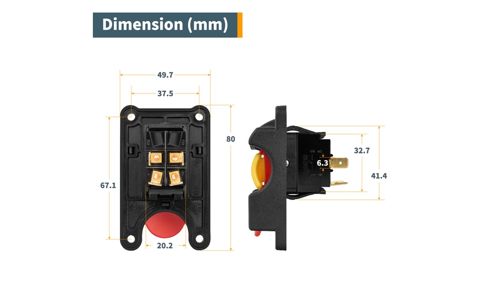 Switch スイッチ POWERTEC 120V/230V Dual Voltage Table Saw Switch Replacement