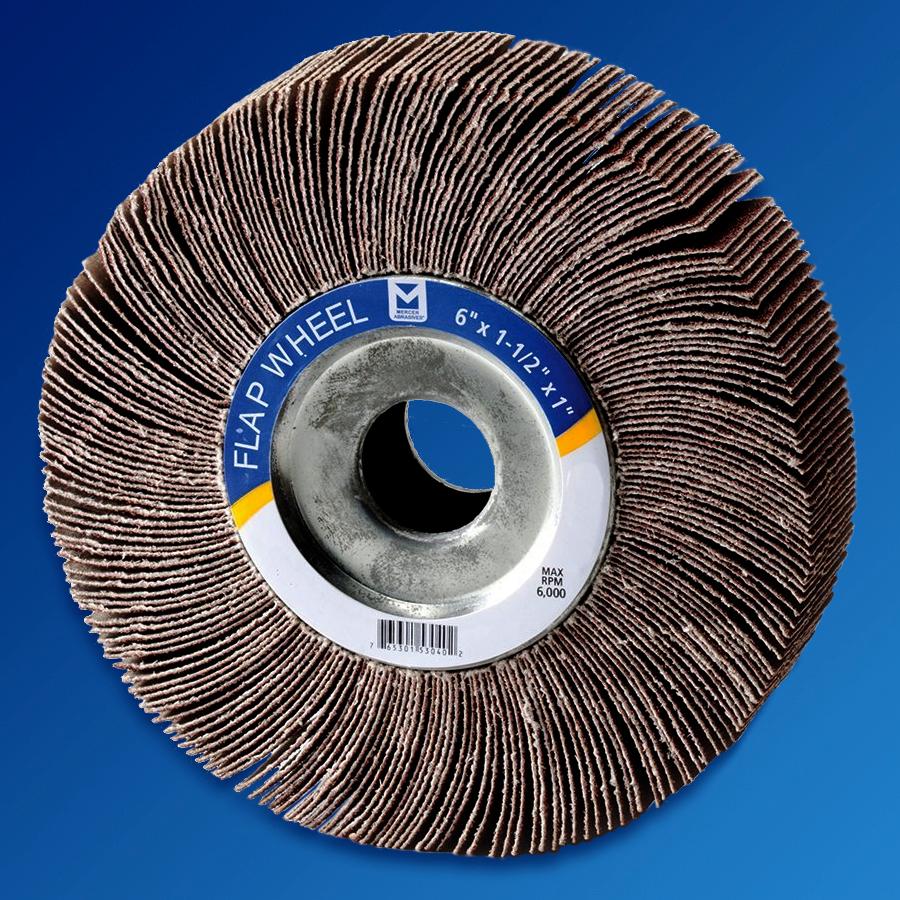 Mercer Industries 367120 Center Hole Flap Wheel, 4" x 1" x 5/8", Grit