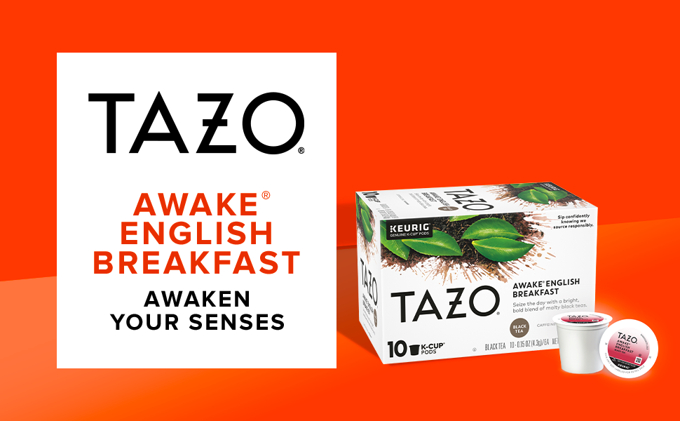 Tazo Awake English Breakfast KCup Pods For a Bold