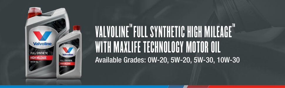 valvoline full synthetic high mileage motor oil