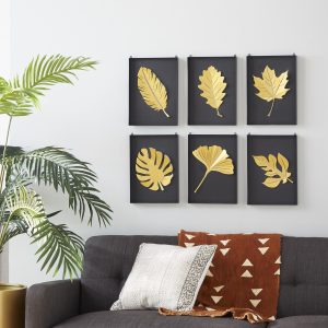 Amazon.com: Deco 79 Metal Leaf Wall Decor, Set of 6 10