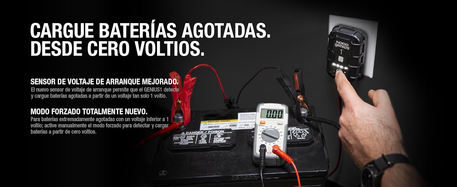 NOCO GENIUS1EU, Inteligente automático de 1A, Cargador 6V y 12V