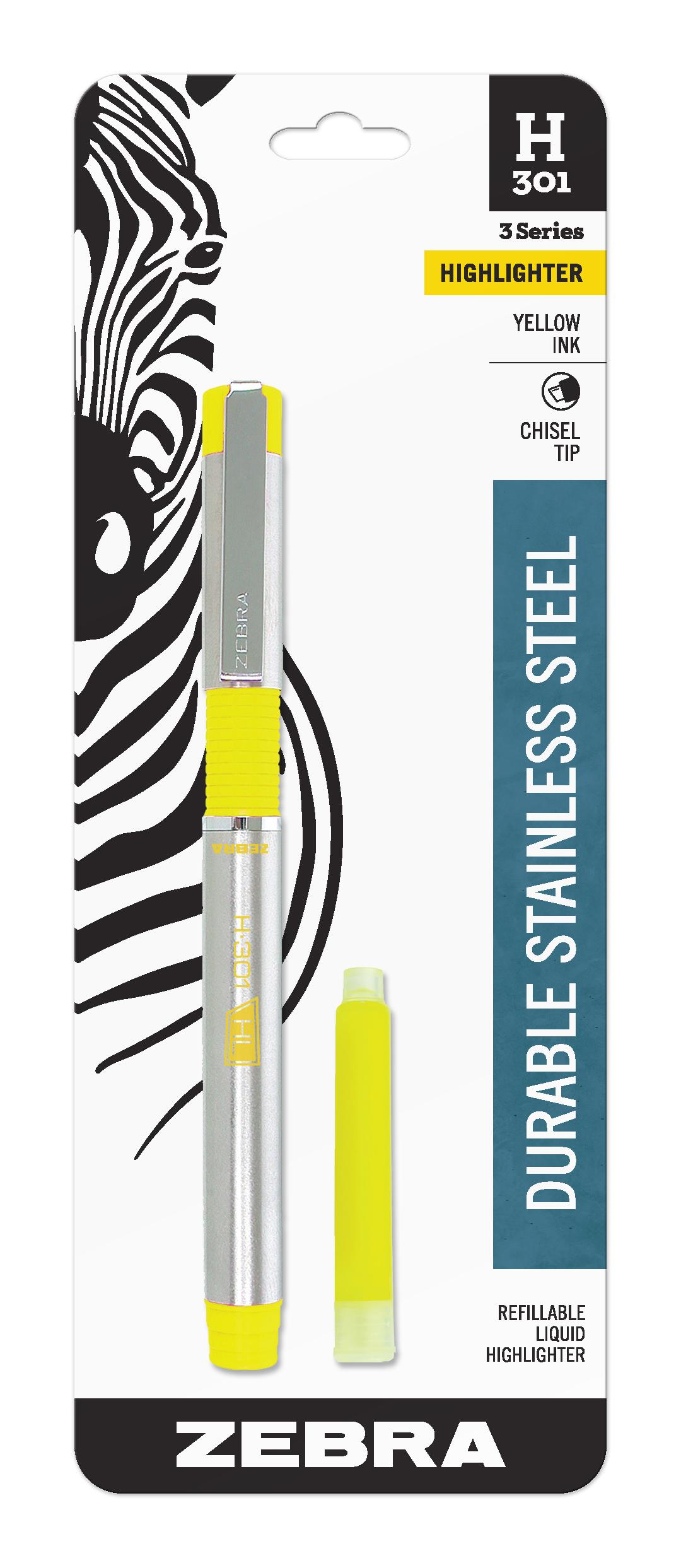 Zebra M301 Stainless Steel Mechanical Pencil, 0.5mm Point Size, Standard 2 HB Lead, Black Grip