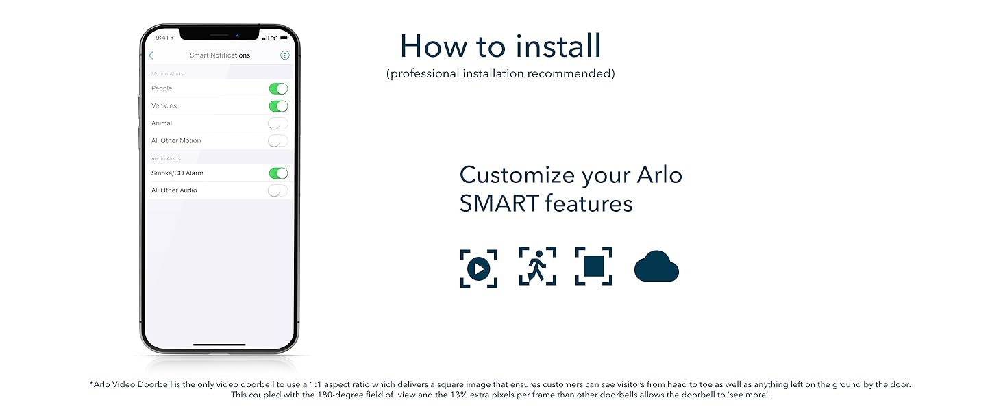 Arlo WIRED Video Doorbell Security Camera, HD Video, 2 Way Audio, Motion Detection, Builtin