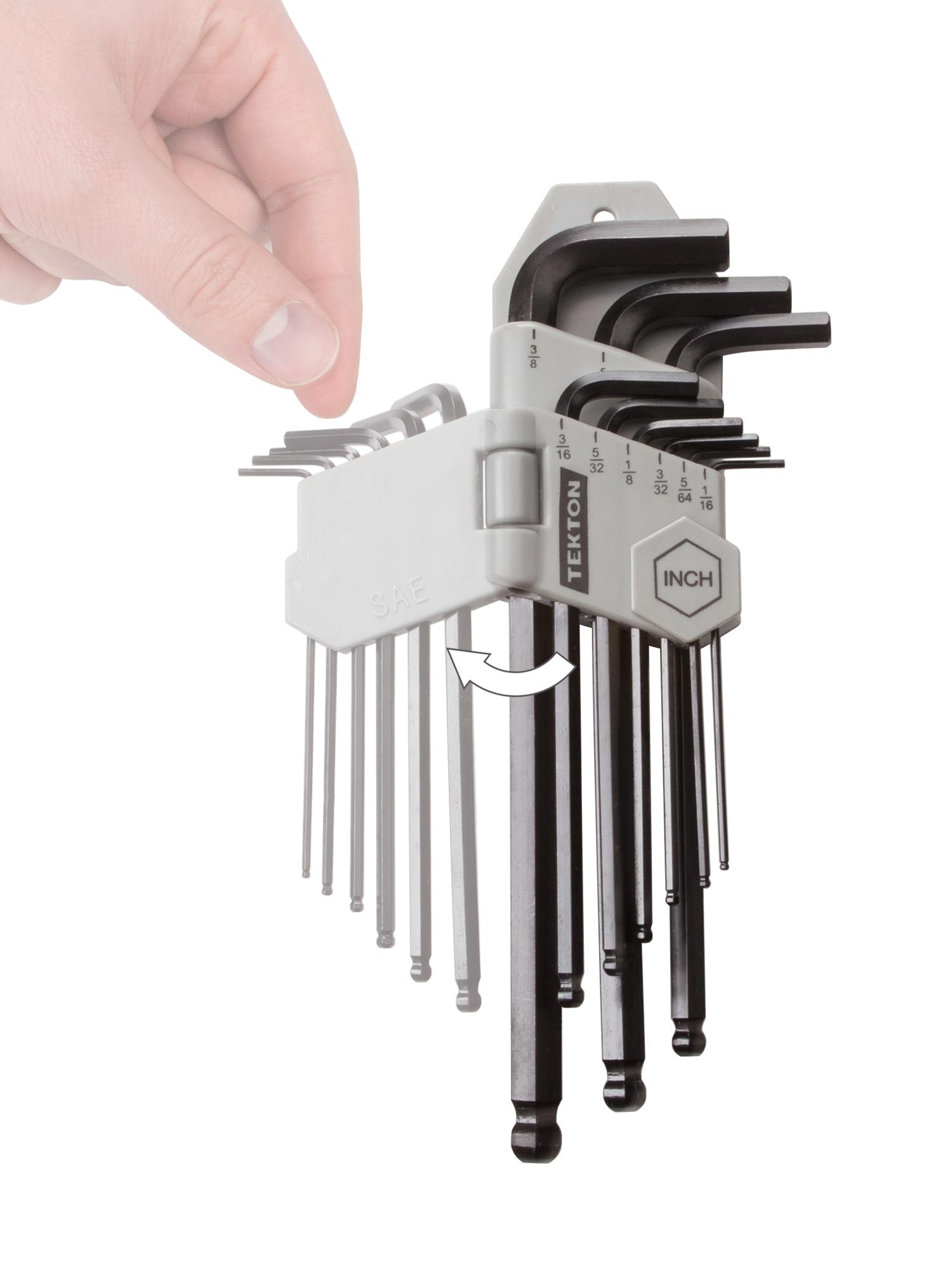 TEKTON Long Arm Ball End Hex Key Wrench Set, Inch, 9Piece 25261