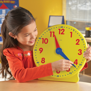 Learning Resources Big Time Learning Clock - Teacher Classroom Must Haves, Elementary School & Montessori Activities, Math Manipulatives, Time Flash Cards, Gifts for Boys and Girls 4
