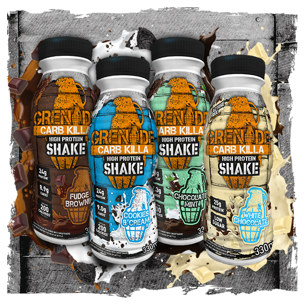 Grenade Carb Killa Fudge Brownie High Protein Shake Bottles, 8 x 330 ml
