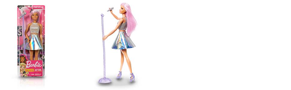 Barbie Pop Star con Microfono e Capelli Rosa