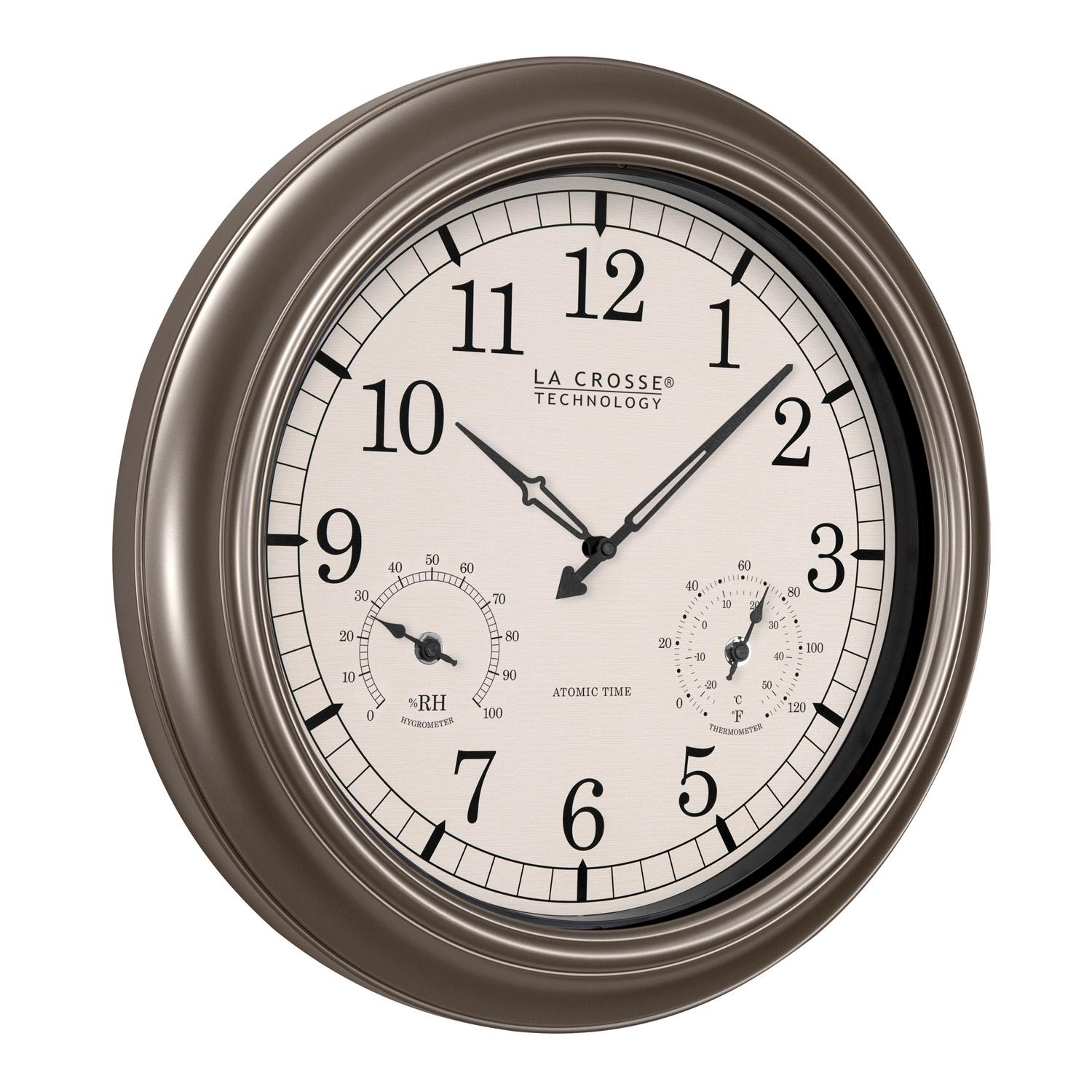 La Crosse Technology 18Inch Atomic Outdoor Clock, Pewter Amazon.ca