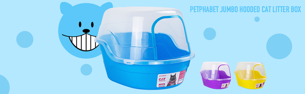 Amazon.com: Petphabet Jumbo Hooded Cat Litter Box, Extra ...