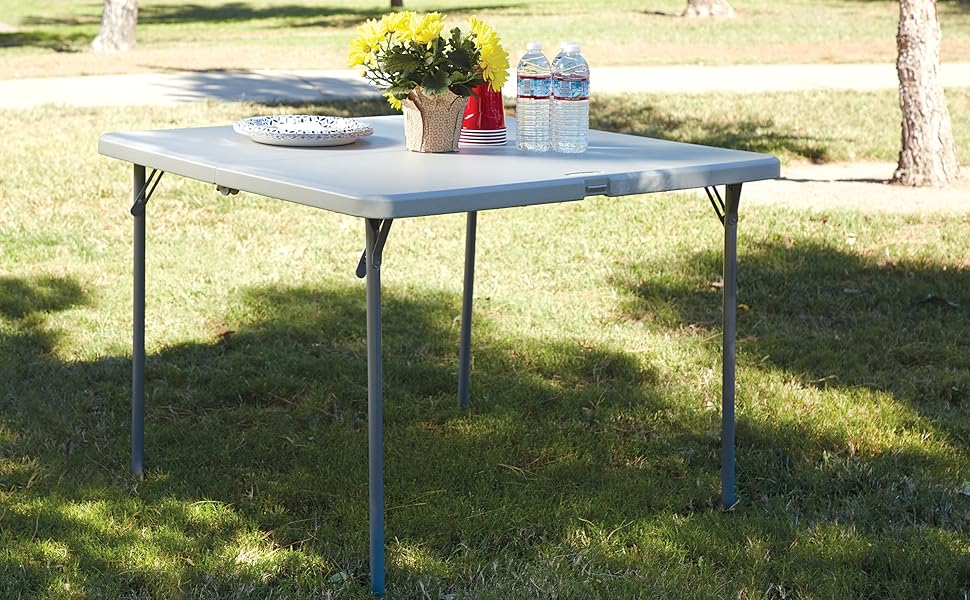 Office Star Table carrée multifonction en résine Gris clair 0,9 m Amazon.ca Maison