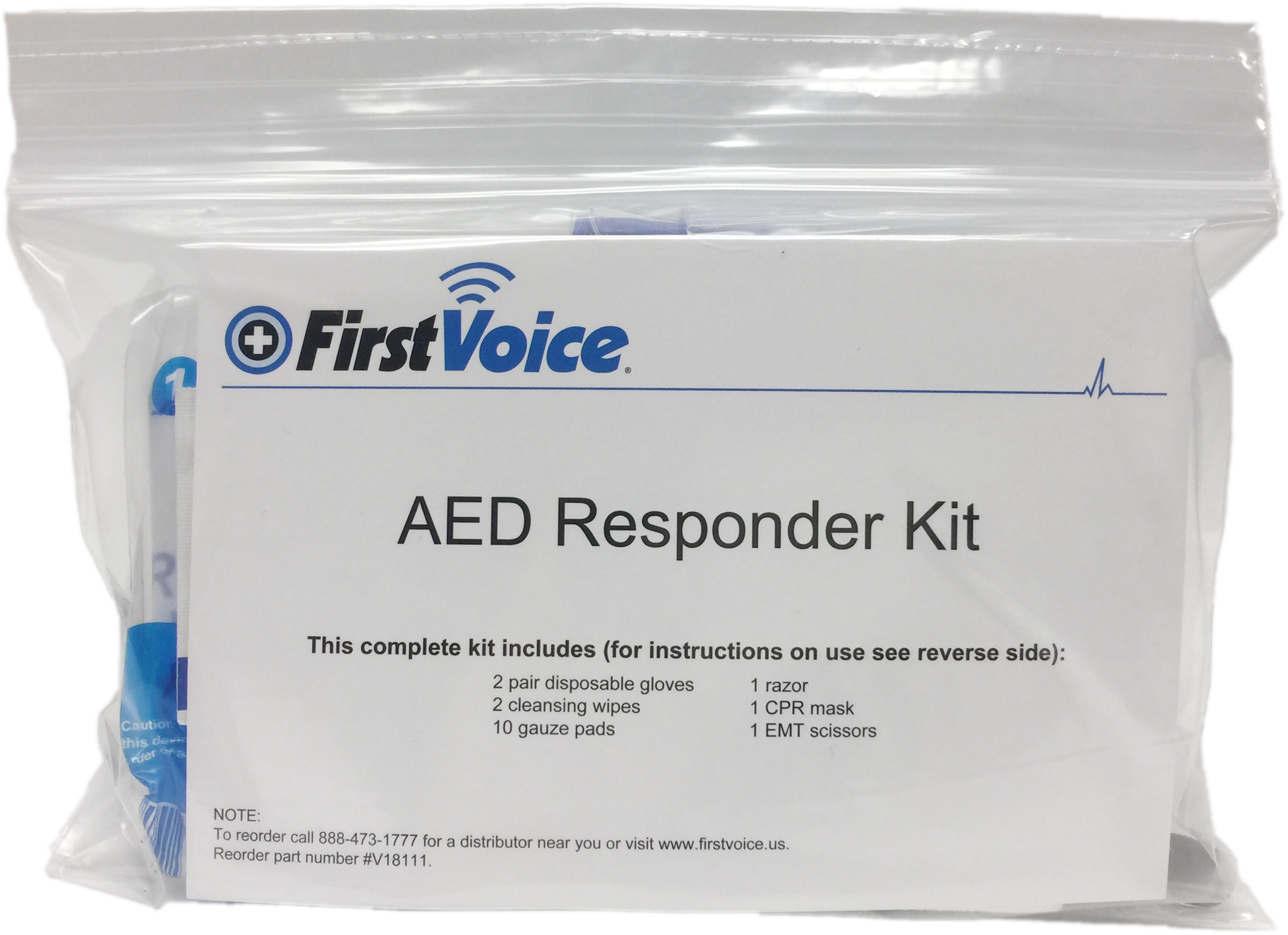 First Voice V18111 AED Responder Kit Science Lab First Aid Supplies