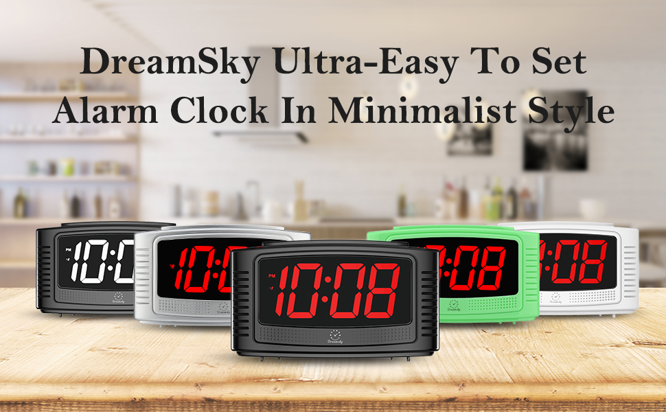 DreamSky Small Digital Alarm Clock, 1.2" Large Clear Red Digits LED