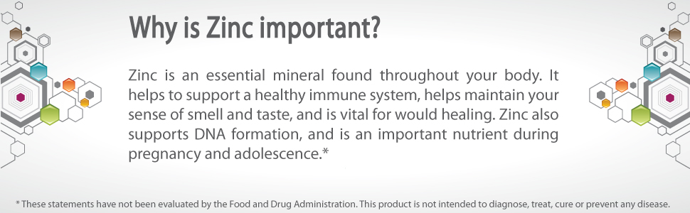 zinc mineral healthy immune system smell taste dna formation pregnancy support