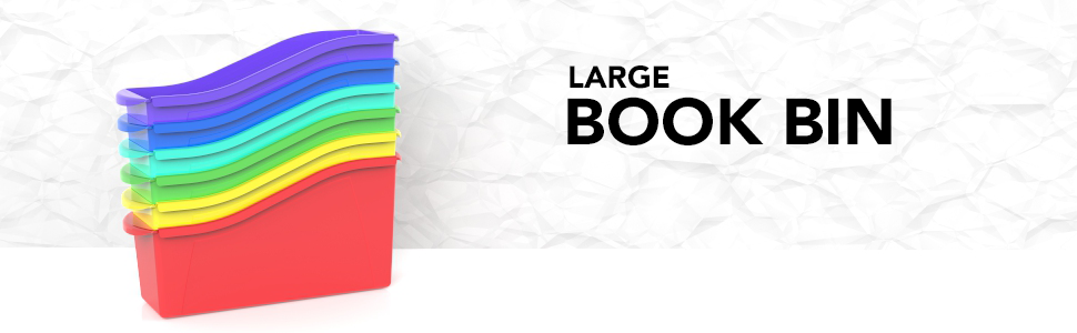 storex large book bin assorted colors