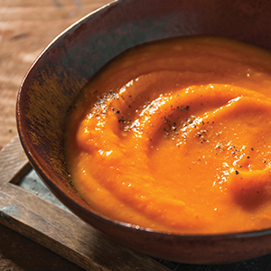 SWEET POTATO SOUP WITH SPINACH
