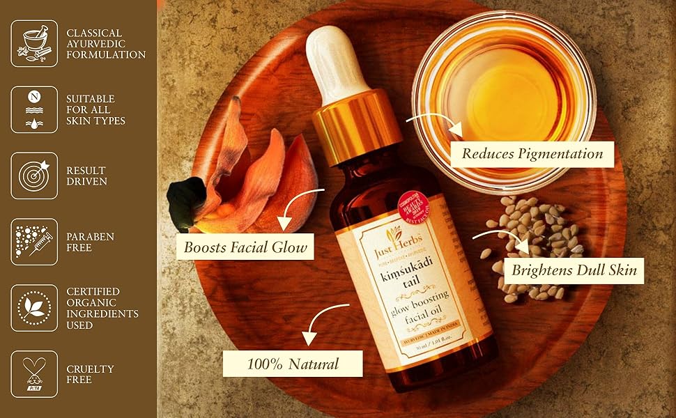 Just Herbs Ayurvedic Kimsukadi Tail For Dark Spots, Pigmentation