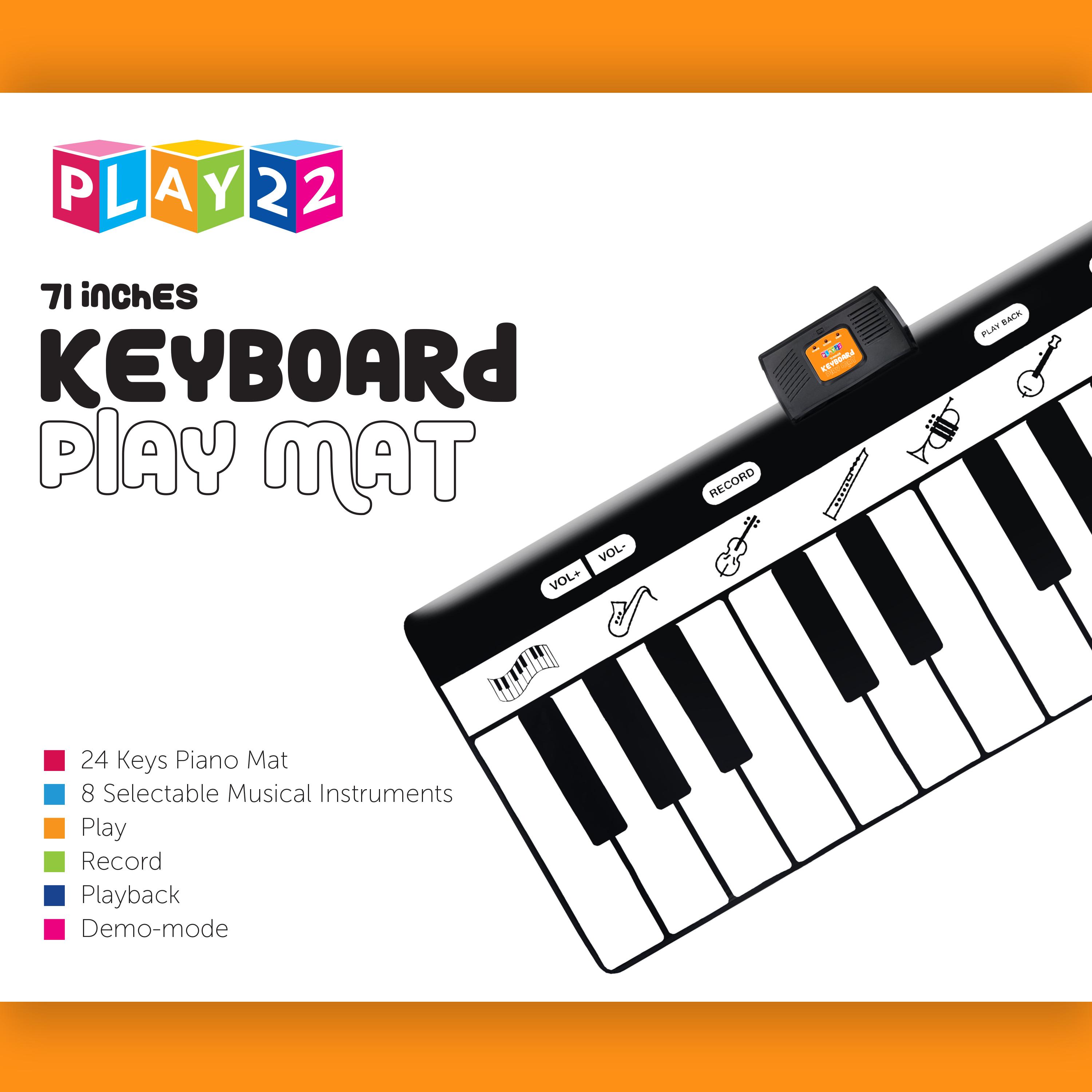 Keyboard Playmat 71" 24 Keys Piano Play Mat Piano Mat has Record