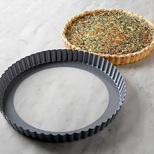 Sartén para quiche de 24 cm de diámetro; bandeja de quiche inferior suelta; acero al carbono; acabado antiadherente