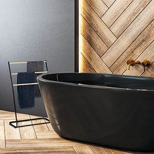 Relaxdays Toallero de Pie para Baño, 3 Barras Efecto Madera ...