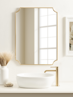 鏡 Wall Mirror Marika Amazon.com: Kate and Laurel Healey Glam Scalloped Wall