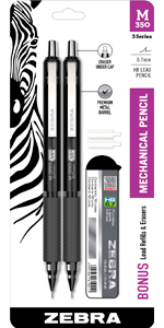 zebra pen steel collection, M-350 mechanical pencil, premium writing instruments, 3 series