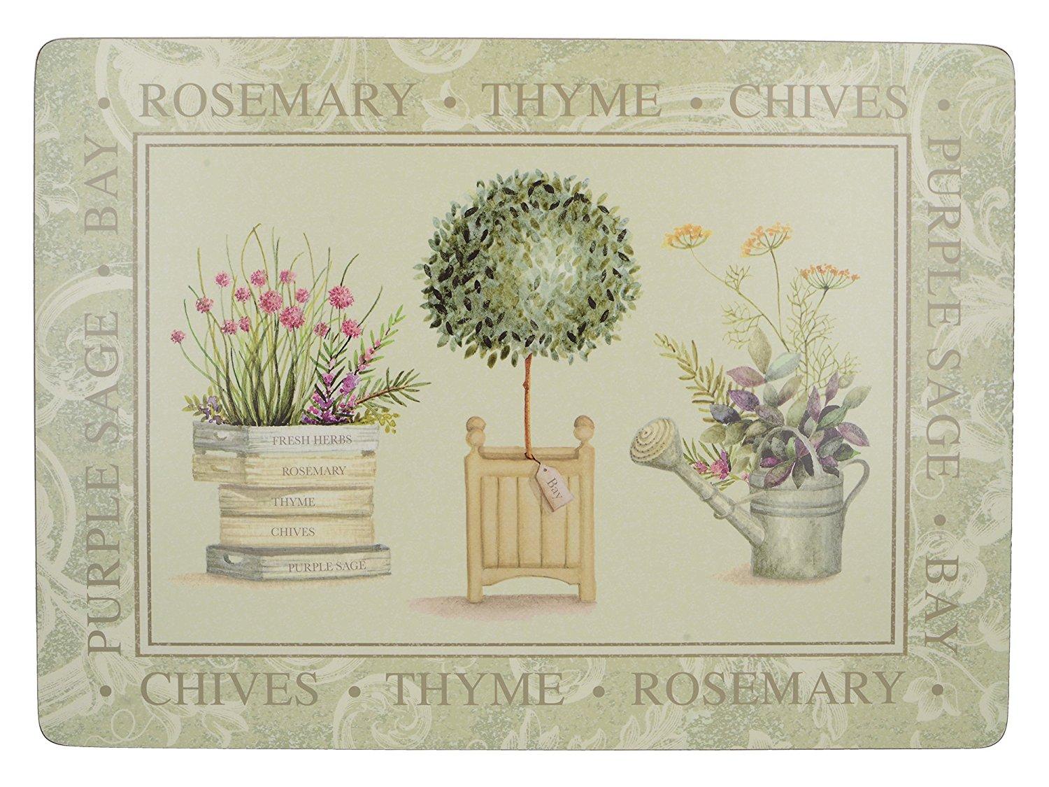 Creative Tops Premium 4Piece Set of Topiary CorkBacked Placemats by, 40 x 29 cm (15Â¾" x 11Â½