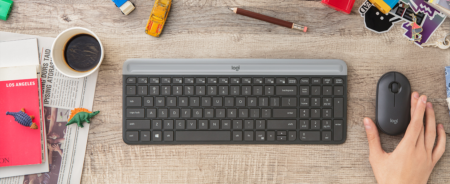 Logitech MK470 Slim Wireless Keyboard & Mouse Combo for Windows, 2.4GHz